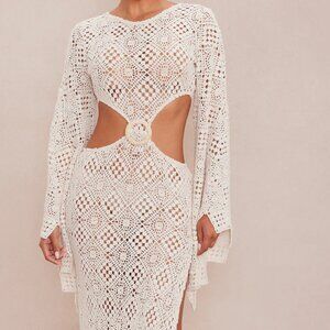 Fashion Nova Positano Crochet Maxi Dress – Cream NWT Sz XL
